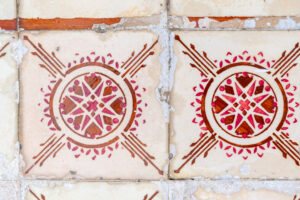 Walls with tiles Azulejo in Portugal